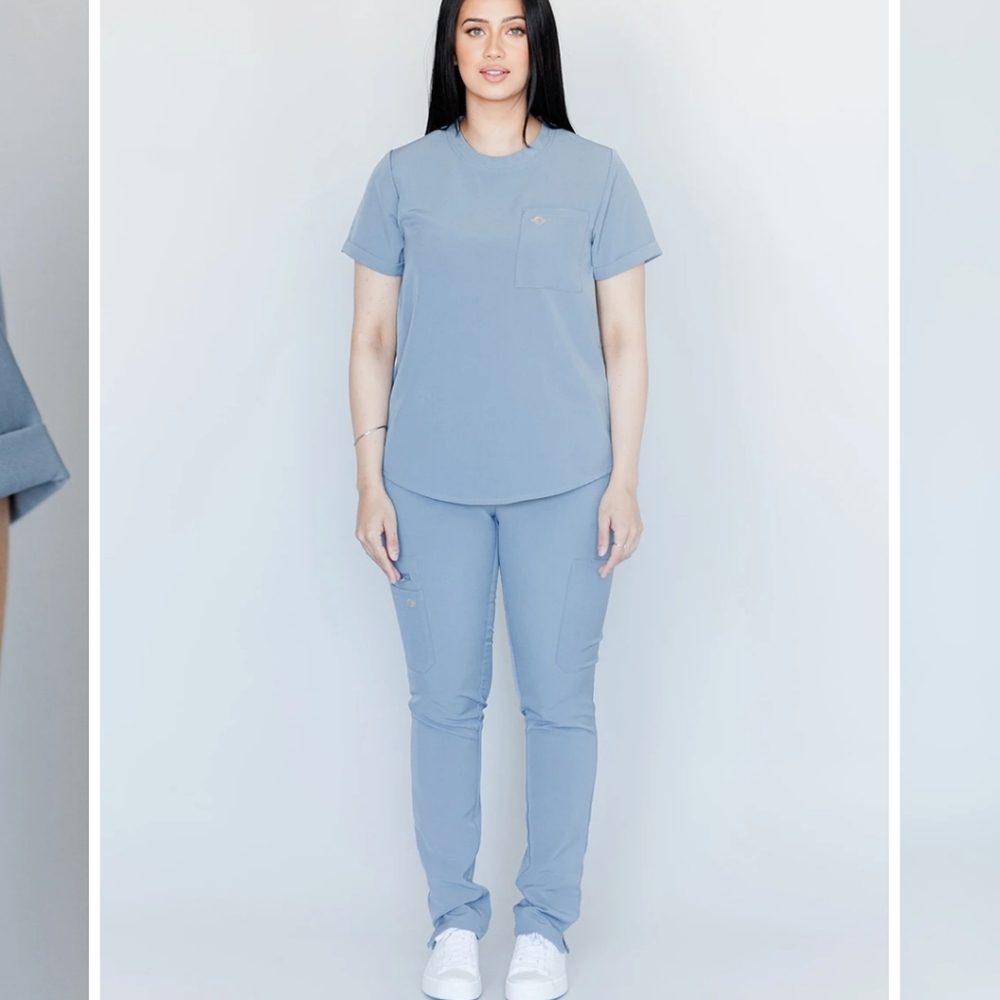 Luuna Scrubs Ocean Grey Estelle Top